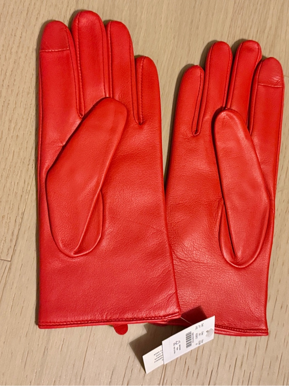 Cashmere-lined J. Crew Tech Touch Red Leather Gloves, NWT